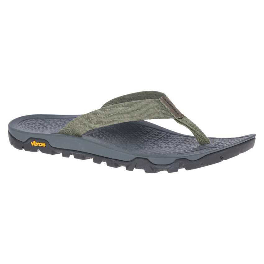 Tong Merrell Breakwater Grise/Vert Olive Homme | B.Z.ZQWT